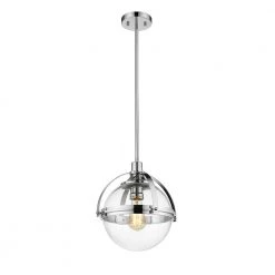 Lola I 1-Light Plated Chrome Pendant by OVE Decors