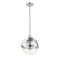Lola I 1-Light Plated Chrome Pendant by OVE Decors -Kenroy Home Sales chrome ove decors chandeliers 15lpe lol113 ch c3 1000