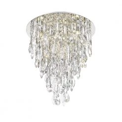 Shana in 4-Light Chrome Flush Mount with Crystals by OVE Decors -Kenroy Home Sales chrome ove decors flush mount lights 15lfm shan14 lc 1f 1000