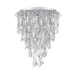 Shana in 4-Light Chrome Flush Mount with Crystals by OVE Decors -Kenroy Home Sales chrome ove decors flush mount lights 15lfm shan14 lc 4f 1000