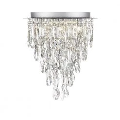 Shana in 4-Light Chrome Flush Mount with Crystals by OVE Decors