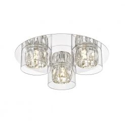 Aster Chrome Integrated LED Flush Mount with Crystal and Clear Glass by OVE Decors -Kenroy Home Sales chrome ove decors flush mount lights 15lva aste15 lc 1f 1000