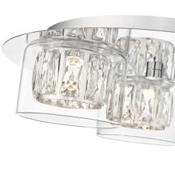 Aster Chrome Integrated LED Flush Mount with Crystal and Clear Glass by OVE Decors -Kenroy Home Sales chrome ove decors flush mount lights 15lva aste15 lc 44 1000