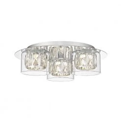 Aster Chrome Integrated LED Flush Mount with Crystal and Clear Glass by OVE Decors -Kenroy Home Sales chrome ove decors flush mount lights 15lva aste15 lc 4f 1000