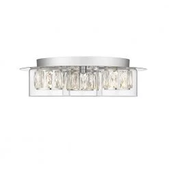 Aster Chrome Integrated LED Flush Mount with Crystal and Clear Glass by OVE Decors