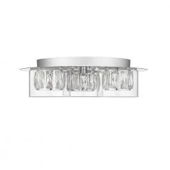 Aster Chrome Integrated LED Flush Mount with Crystal and Clear Glass by OVE Decors -Kenroy Home Sales chrome ove decors flush mount lights 15lva aste15 lc c3 1000