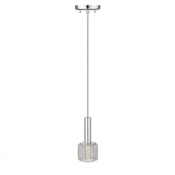 Acantha 1-Light Integrated LED Chrome Mini Pendant by OVE Decors -Kenroy Home Sales chrome ove decors pendant lights 15lpe acan05 lc 4f 1000