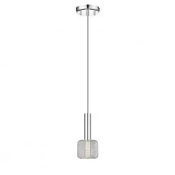 Acantha 1-Light Integrated LED Chrome Mini Pendant by OVE Decors