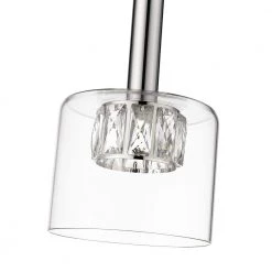 Cider II Integrated LED Chrome Mini Pendant with Crystal and Glass Shade by OVE Decors -Kenroy Home Sales chrome ove decors pendant lights 15lva cide206 l c3 1000