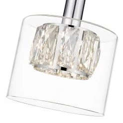 Aster Integrated LED Chrome Mini Pendant with Crystal and Glass Shade by OVE Decors -Kenroy Home Sales chrome ove decors pendant lights hdli008 44 1000