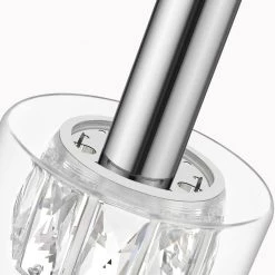 Aster Integrated LED Chrome Mini Pendant with Crystal and Glass Shade by OVE Decors -Kenroy Home Sales chrome ove decors pendant lights hdli008 4f 1000