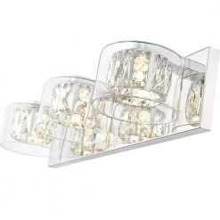 Aster 20.47 in. LED Integrated Chrome Vanity Light with Crystal and Clear Glass Shade by OVE Decors -Kenroy Home Sales chrome ove decors vanity lighting 15lva aste21 lc 76 1000