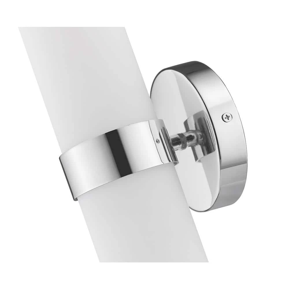 Romilly 5 in. 2-Light Chrome Vanity Light with Frosted Glass Shade by OVE Decors 7 Romilly 5 in. 2-Light Chrome Vanity Light with Frosted Glass Shade by OVE Decors - Image 5