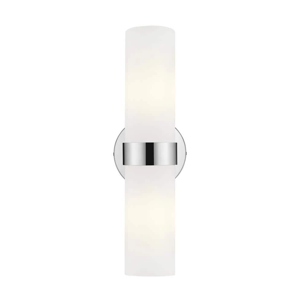 Romilly 5 in. 2-Light Chrome Vanity Light with Frosted Glass Shade by OVE Decors 3 Romilly 5 in. 2-Light Chrome Vanity Light with Frosted Glass Shade by OVE Decors