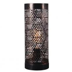 Rubik 12 in. Copper Bronze Up light Accent Lamp with Copper Bronze Metal Shade by Kenroy Home