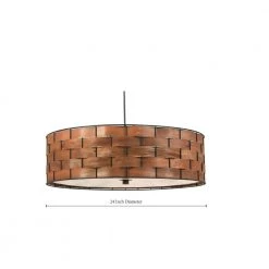 Shaker 3-Light Dark Woven Wood Pendant by Kenroy Home -Kenroy Home Sales dark woven wood finish kenroy home chandeliers 92038dww 4f 1000