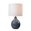 Intaglio 22 in. Blue Accent Lamp with White Linen Shade by Kenroy Home 1 Intaglio 22 in. Blue Accent Lamp with White Linen Shade by Kenroy Home -Kenroy Home Sales distressed blue ceramic finish kenroy home table lamps 33161dblu 64 1000