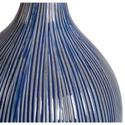 Intaglio 22 in. Blue Accent Lamp with White Linen Shade by Kenroy Home -Kenroy Home Sales distressed blue ceramic finish kenroy home table lamps 33161dblu fa 1000