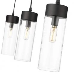 Portsmouth 3-Light Black Chandelier with Glass Shades by OVE Decors -Kenroy Home Sales driftwood black ove decors chandeliers 15lch port12 pb 1f 1000