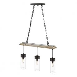 Portsmouth 3-Light Black Chandelier with Glass Shades by OVE Decors -Kenroy Home Sales driftwood black ove decors chandeliers 15lch port12 pb 4f 1000
