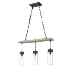 Portsmouth 3-Light Black Chandelier with Glass Shades by OVE Decors -Kenroy Home Sales driftwood black ove decors chandeliers 15lch port12 pb c3 1000