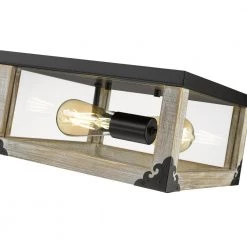 Winchester in 2-Light Driftwood Flush Mount with Glass Shade by OVE Decors -Kenroy Home Sales driftwood ove decors flush mount lights 15lfm winc12 pw 1f 1000