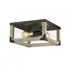 Winchester in 2-Light Driftwood Flush Mount with Glass Shade by OVE Decors -Kenroy Home Sales driftwood ove decors flush mount lights 15lfm winc12 pw 4f 1000