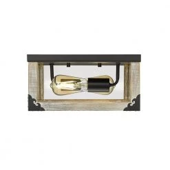 Winchester in 2-Light Driftwood Flush Mount with Glass Shade by OVE Decors