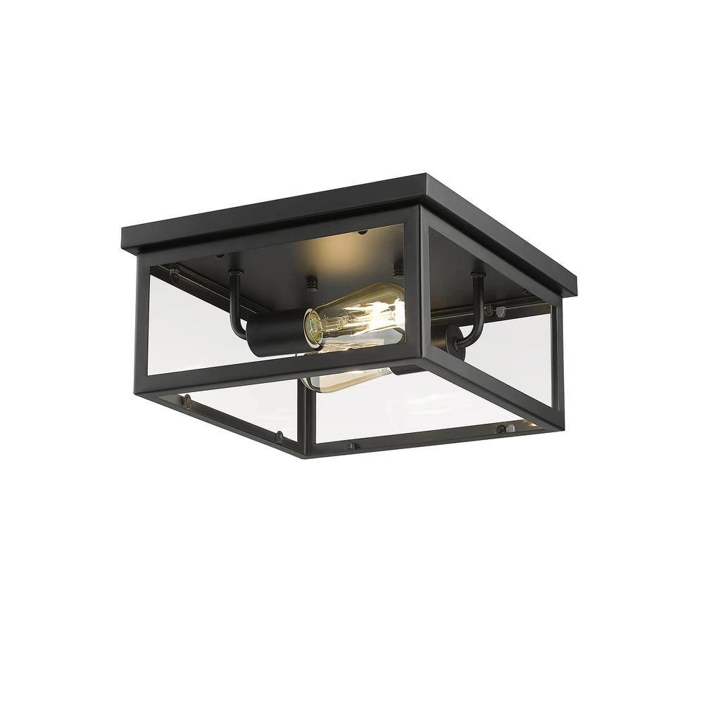 Bruce 11.8 in. W 2-Light Driftwood Square Flush Mount by OVE Decors 6 Bruce 11.8 in. W 2-Light Driftwood Square Flush Mount by OVE Decors - Image 4