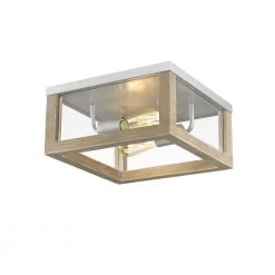 Lois 11.8 in. W 2-Light Driftwood Square Flush Mount by OVE Decors -Kenroy Home Sales driftwood ove decors flush mount lights 15lfmr loi912 l 4f 1000