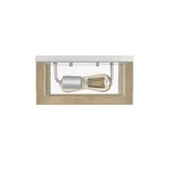 Lois 11.8 in. W 2-Light Driftwood Square Flush Mount by OVE Decors