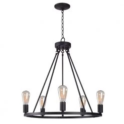 Hixon 5-Light Graphite Chandelier by Kenroy Home