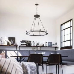 Hixon 8-Light Forged Graphite Island Pendant by Kenroy Home -Kenroy Home Sales forged graphite finish kenroy home chandeliers 93566fgrph c3 1000