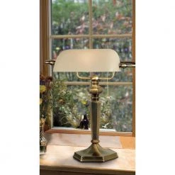Mackinley 15 in. Georgetown Bronze Banker Lamp by Kenroy Home -Kenroy Home Sales georgetown bronze kenroy home desk lamps 20615gbrz 31 1000