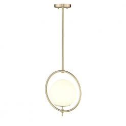 Janna 1-Light 12 in. Gold Ceiling Pendant Light by OVE Decors -Kenroy Home Sales gold ove decors chandeliers 15lpe jann12 lg 4f 1000