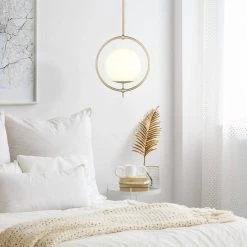 Janna 1-Light 12 in. Gold Ceiling Pendant Light by OVE Decors -Kenroy Home Sales gold ove decors chandeliers 15lpe jann12 lg 77 1000