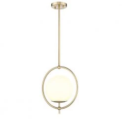 Janna 1-Light 12 in. Gold Ceiling Pendant Light by OVE Decors -Kenroy Home Sales gold ove decors chandeliers 15lpe jann12 lg c3 1000