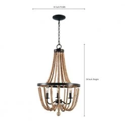 Regas 3-Light Wood Bead Chandelier by Kenroy Home -Kenroy Home Sales golden bronze finish kenroy home chandeliers 93133gbrz c3 1000
