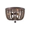 Dumas 15.75 in. 3-Light Golden Bronze Wood Bead Flush Mount Light by Kenroy Home -Kenroy Home Sales golden bronze finish with gray wood beads kenroy home flush mount lights 93134gbrz 64 1000