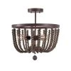 Dumas 3-Light Golden Bronze Wood Bead Semi-Flush Mount by Kenroy Home -Kenroy Home Sales golden bronze finish with gray wood beads kenroy home flush mount lights 93136gbrz 64 1000