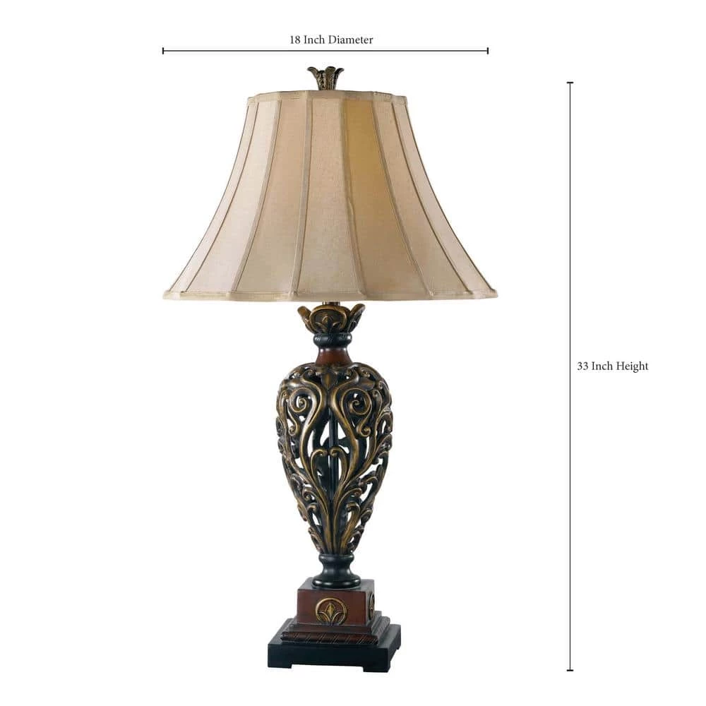 Iron Lace 33 in. Golden Ruby Table Lamp by Kenroy Home 4 Iron Lace 33 in. Golden Ruby Table Lamp by Kenroy Home - Image 2