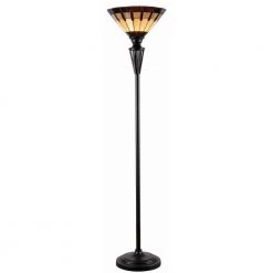Harmond 71 in. Tiffany Torchiere Lamp with Glass Shade by Kenroy Home