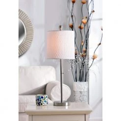 Selma 25 in. Brushed Steel 2 Table and 1 Floor Lamp Set by Kenroy Home -Kenroy Home Sales kenroy home lamp sets 21016bs 31 1000