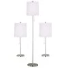 Selma 25 in. Brushed Steel 2 Table and 1 Floor Lamp Set by Kenroy Home -Kenroy Home Sales kenroy home lamp sets 21016bs 64 1000