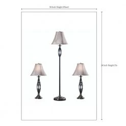 Sperry 28 in. Bronze 2 Table and 1 Floor Lamp Set by Kenroy Home -Kenroy Home Sales kenroy home lamp sets 30350 4f 1000