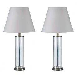 Echo 28 in. Glass Table Lamp Set (2-Pack) by Kenroy Home -Kenroy Home Sales kenroy home lamp sets 32080gbs 1f 1000