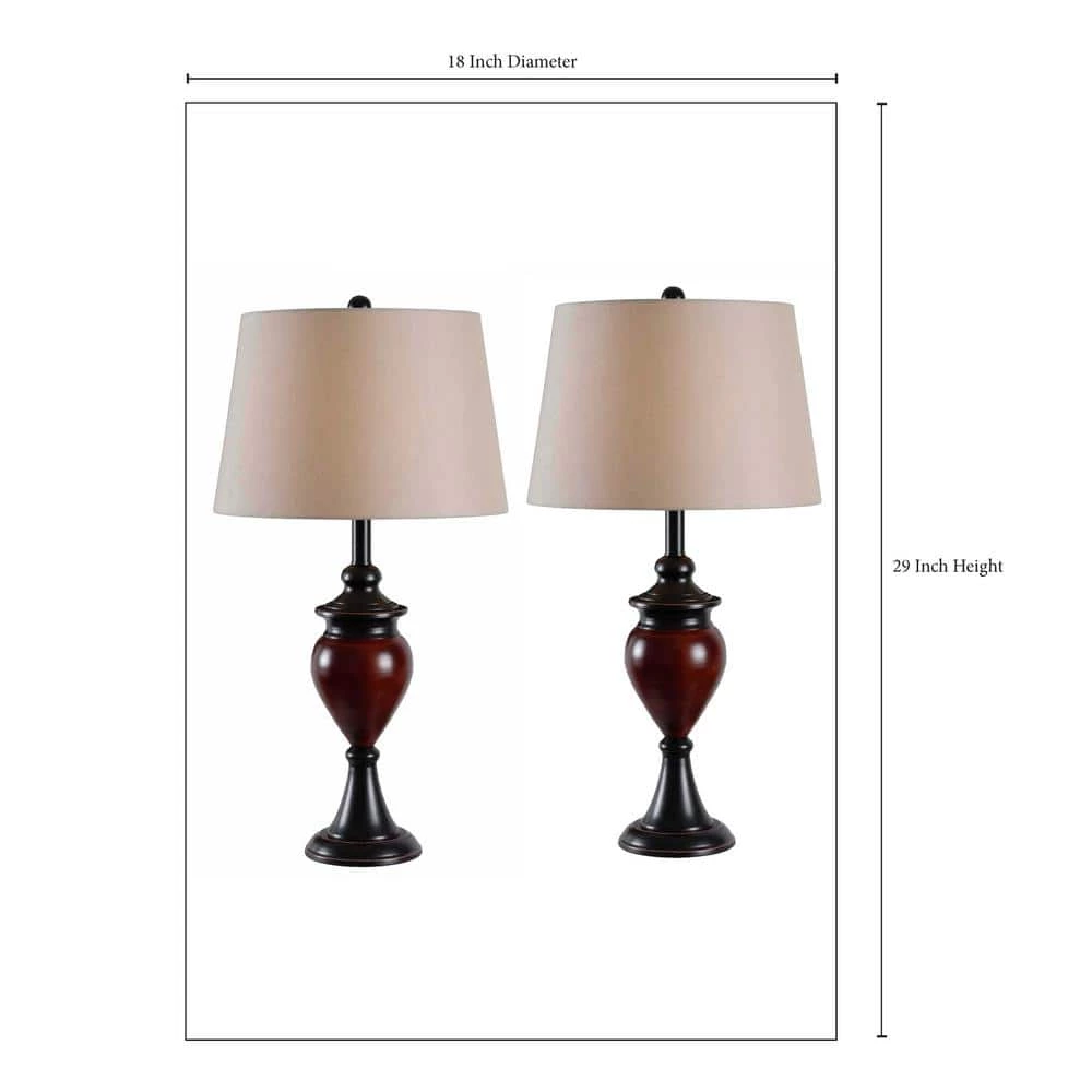 Elliot 29 in. Bronze Table Lamps with Tan Shade by Kenroy Home 4 Elliot 29 in. Bronze Table Lamps with Tan Shade by Kenroy Home - Image 2