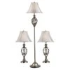 Cerise 27 in. Silver 2-Table and 1-Floor Lamp Set by Kenroy Home -Kenroy Home Sales kenroy home lamp sets 80007sil 64 1000