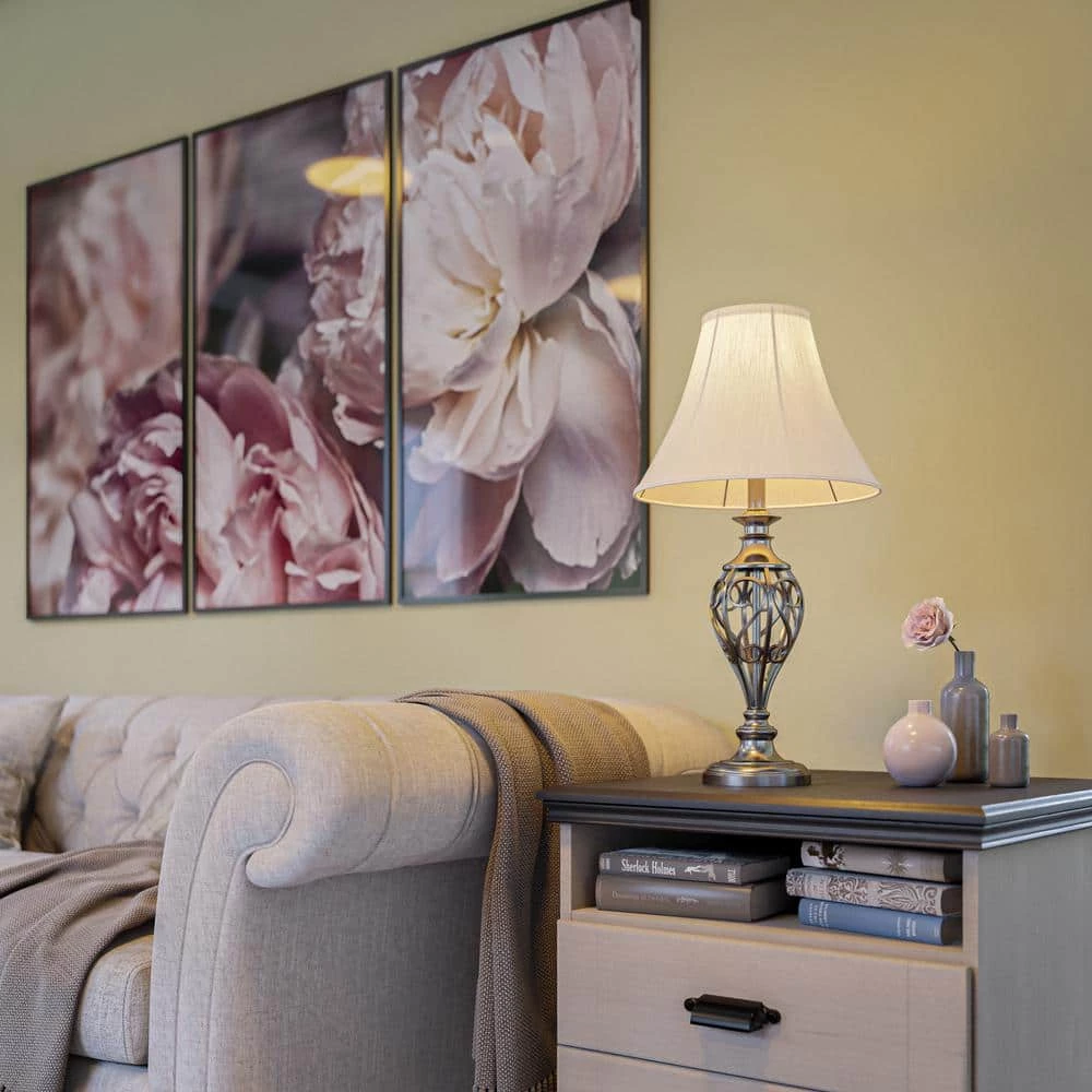 Cerise 27 in. Silver 2-Table and 1-Floor Lamp Set by Kenroy Home 4 Cerise 27 in. Silver 2-Table and 1-Floor Lamp Set by Kenroy Home - Image 2