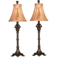Rowan 31 in. Metallic Bronze Buffet Lamp Set (2-Pack) by Kenroy Home